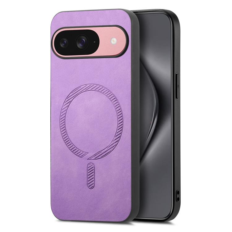 For Google Pixel 10 Retro Magsafe Magnetic PU Back Cover Phone Case(Purple) - Google Cases by buy2fix | Online Shopping UK | buy2fix
