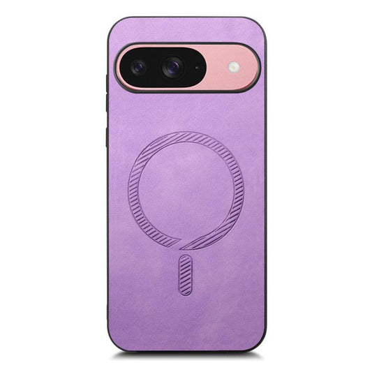 For Google Pixel 10 Retro Magsafe Magnetic PU Back Cover Phone Case(Purple) - Google Cases by buy2fix | Online Shopping UK | buy2fix