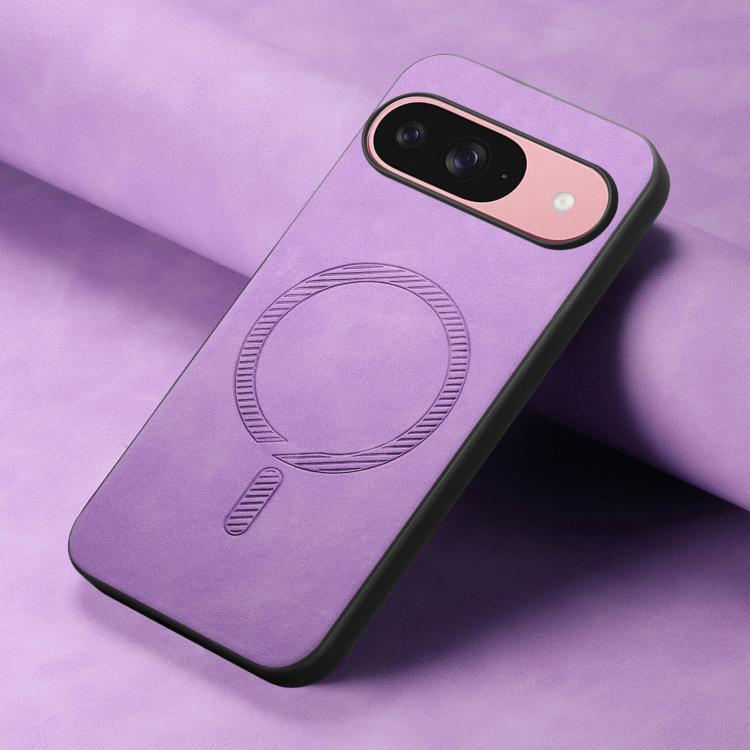 For Google Pixel 10 Retro Magsafe Magnetic PU Back Cover Phone Case(Purple) - Google Cases by buy2fix | Online Shopping UK | buy2fix