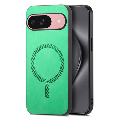 For Google Pixel 10 Retro Magsafe Magnetic PU Back Cover Phone Case(Green) - Google Cases by buy2fix | Online Shopping UK | buy2fix