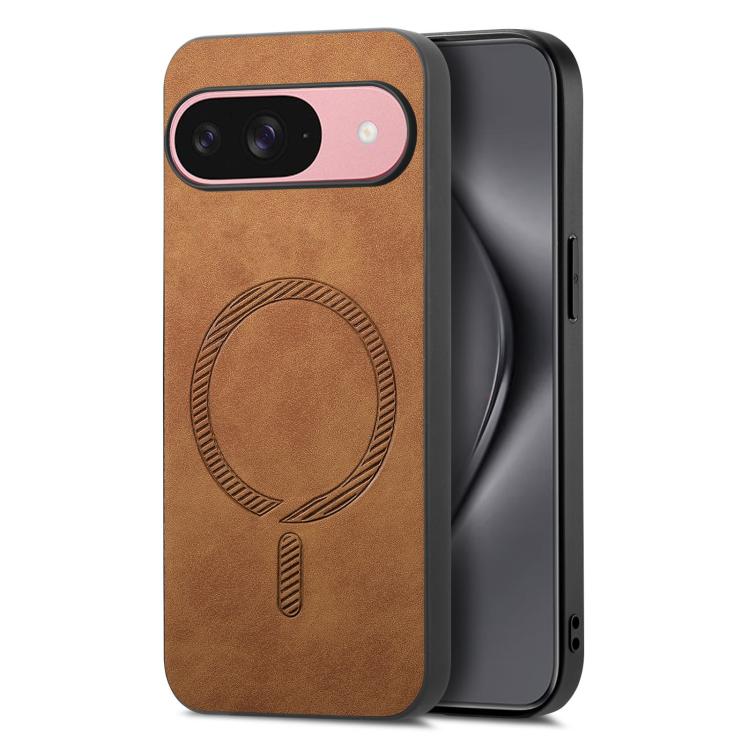 For Google Pixel 10 Retro Magsafe Magnetic PU Back Cover Phone Case(Brown) - Google Cases by buy2fix | Online Shopping UK | buy2fix