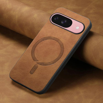 For Google Pixel 10 Retro Magsafe Magnetic PU Back Cover Phone Case(Brown) - Google Cases by buy2fix | Online Shopping UK | buy2fix