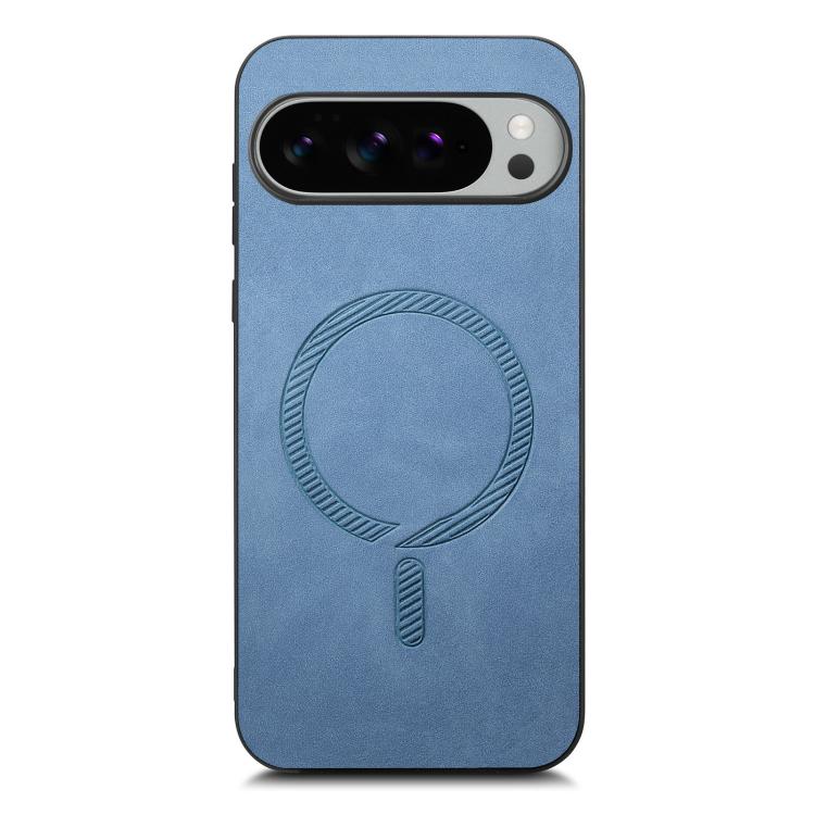 For Google Pixel 10 Pro XL Retro Magsafe Magnetic PU Back Cover Phone Case(Blue) - Google Cases by buy2fix | Online Shopping UK | buy2fix