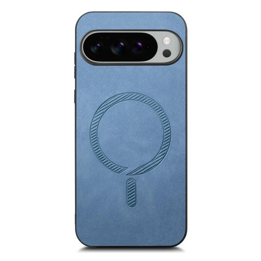 For Google Pixel 10 Pro XL Retro Magsafe Magnetic PU Back Cover Phone Case(Blue) - Google Cases by buy2fix | Online Shopping UK | buy2fix
