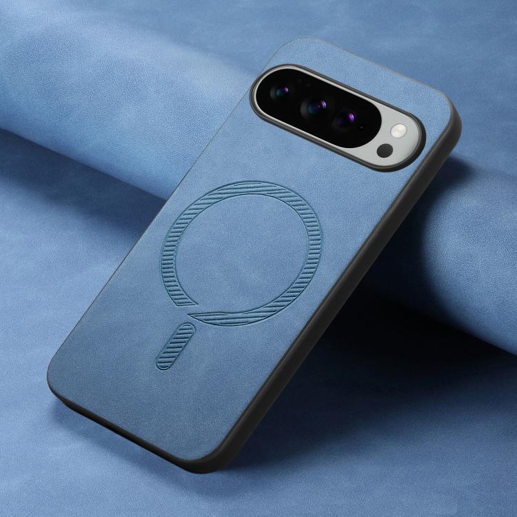 For Google Pixel 10 Pro XL Retro Magsafe Magnetic PU Back Cover Phone Case(Blue) - Google Cases by buy2fix | Online Shopping UK | buy2fix