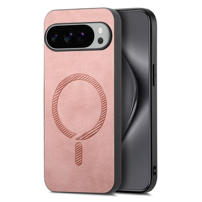 For Google Pixel 10 Pro XL Retro Magsafe Magnetic PU Back Cover Phone Case(Pink) - Google Cases by buy2fix | Online Shopping UK | buy2fix