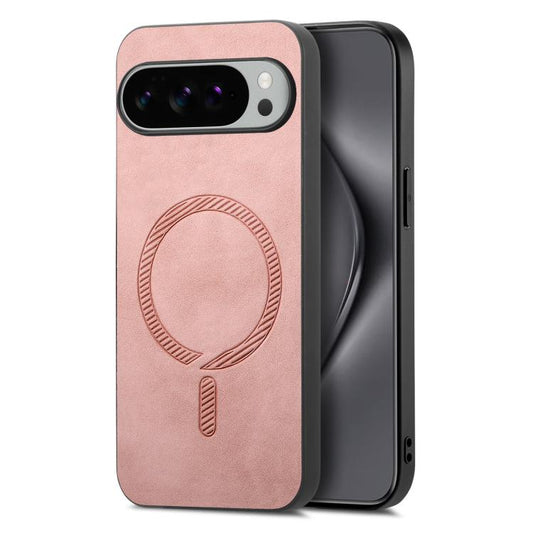 For Google Pixel 10 Pro XL Retro Magsafe Magnetic PU Back Cover Phone Case(Pink) - Google Cases by buy2fix | Online Shopping UK | buy2fix