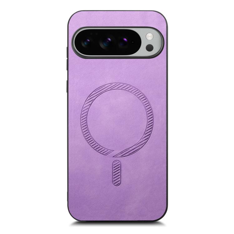 For Google Pixel 10 Pro XL Retro Magsafe Magnetic PU Back Cover Phone Case(Purple) - Google Cases by buy2fix | Online Shopping UK | buy2fix