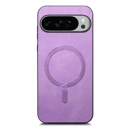 For Google Pixel 10 Pro XL Retro Magsafe Magnetic PU Back Cover Phone Case(Purple) - Google Cases by buy2fix | Online Shopping UK | buy2fix