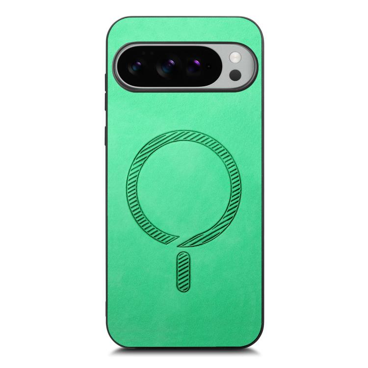 For Google Pixel 10 Pro XL Retro Magsafe Magnetic PU Back Cover Phone Case(Green) - Google Cases by buy2fix | Online Shopping UK | buy2fix