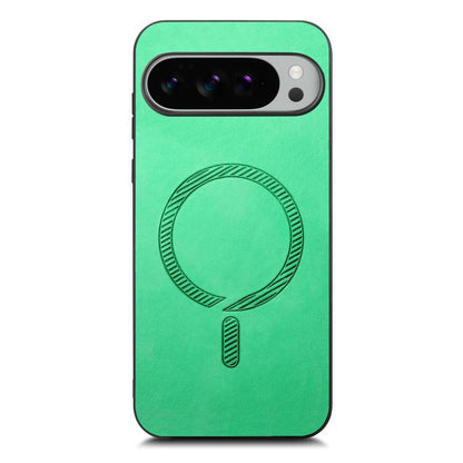 For Google Pixel 10 Pro XL Retro Magsafe Magnetic PU Back Cover Phone Case(Green) - Google Cases by buy2fix | Online Shopping UK | buy2fix