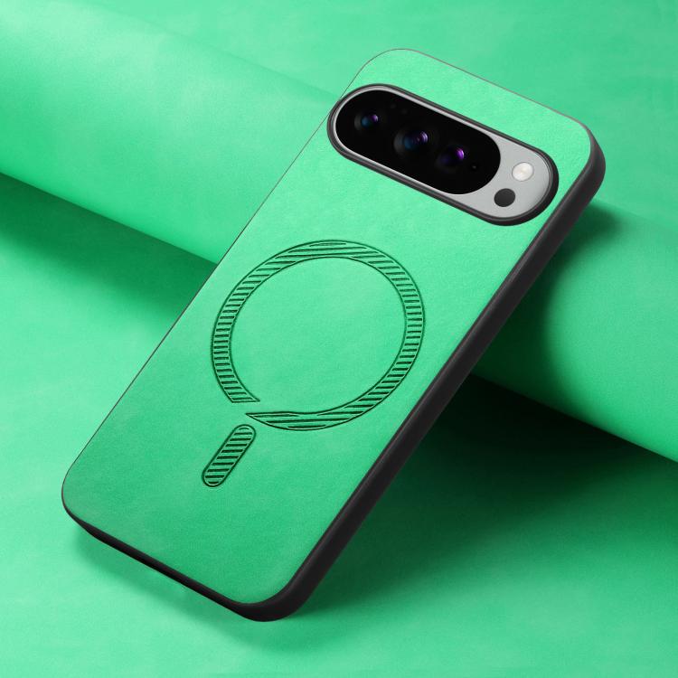 For Google Pixel 10 Pro XL Retro Magsafe Magnetic PU Back Cover Phone Case(Green) - Google Cases by buy2fix | Online Shopping UK | buy2fix