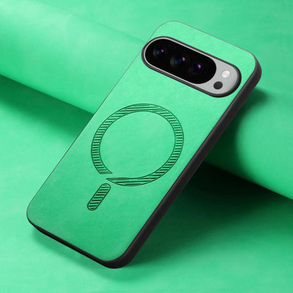 For Google Pixel 10 Pro XL Retro Magsafe Magnetic PU Back Cover Phone Case(Green) - Google Cases by buy2fix | Online Shopping UK | buy2fix