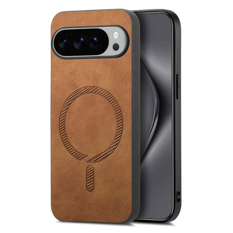 For Google Pixel 10 Pro XL Retro Magsafe Magnetic PU Back Cover Phone Case(Brown) - Google Cases by buy2fix | Online Shopping UK | buy2fix