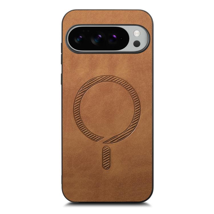 For Google Pixel 10 Pro XL Retro Magsafe Magnetic PU Back Cover Phone Case(Brown) - Google Cases by buy2fix | Online Shopping UK | buy2fix