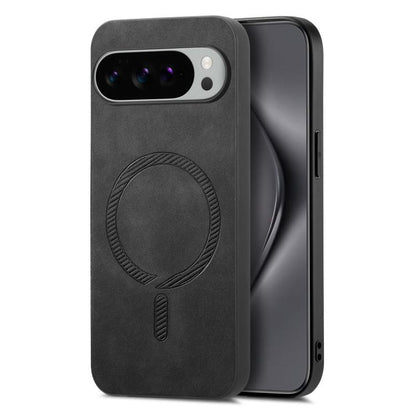 For Google Pixel 10 Pro XL Retro Magsafe Magnetic PU Back Cover Phone Case(Black) - Google Cases by buy2fix | Online Shopping UK | buy2fix