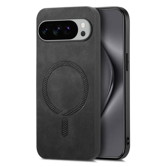 For Google Pixel 10 Pro XL Retro Magsafe Magnetic PU Back Cover Phone Case(Black) - Google Cases by buy2fix | Online Shopping UK | buy2fix