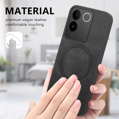 For vivo X100 5G Retro Magsafe Magnetic PU Back Cover Phone Case(Brown) - vivo Cases by buy2fix | Online Shopping UK | buy2fix