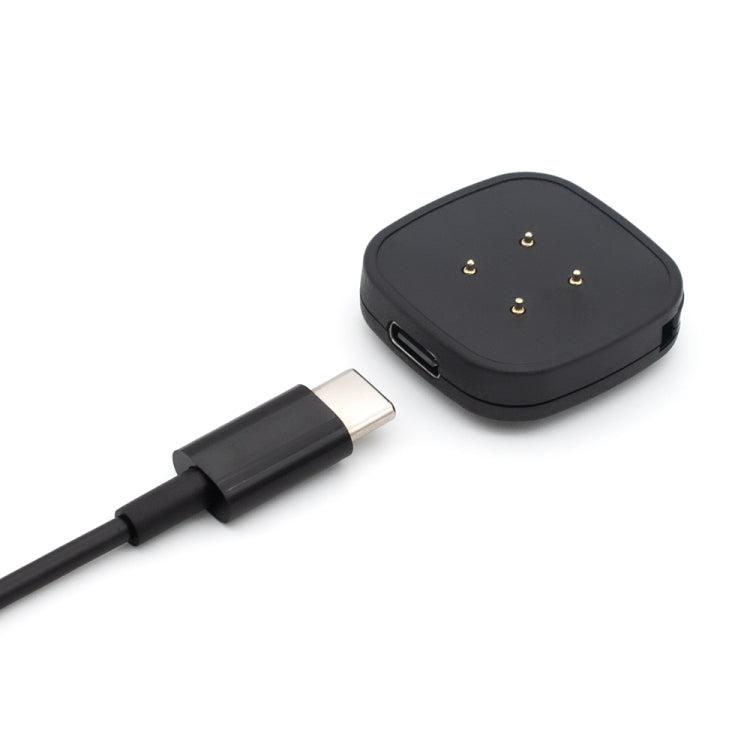 For Fitbit Versa 4 Portable Detachable USB-C / Type-C Interface Smart Watch Magnetic Charger(Black) by buy2fix