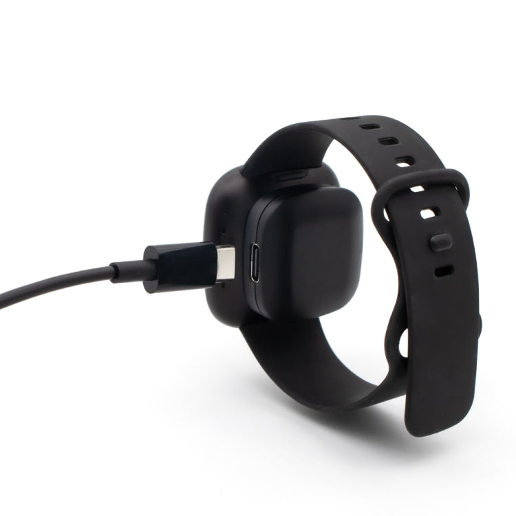 For Fitbit Versa 4 Portable Detachable USB-C / Type-C Interface Smart Watch Magnetic Charger(Black) by buy2fix