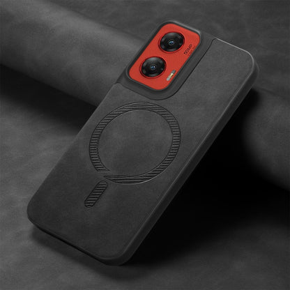 For Motorola Moto G Stylus 5G 2024 Retro Magsafe Magnetic PU Back Cover Phone Case(Black) by buy2fix