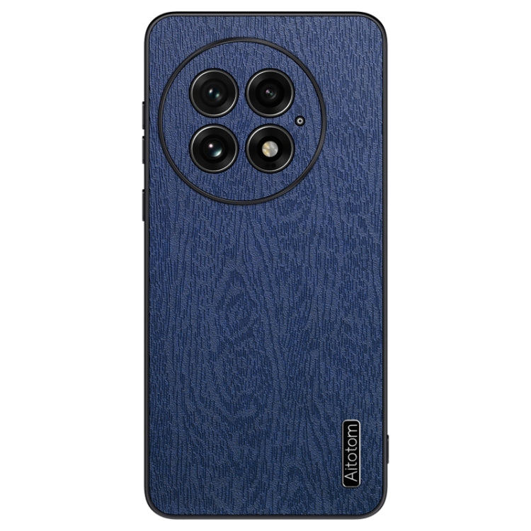 For OnePlus 13 Tree Bark Leather Shockproof Phone Case(Blue) - OnePlus Cases by buy2fix | Online Shopping UK | buy2fix