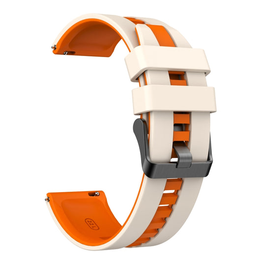 For Amazfit Active 20mm Two-Color Sports Silicone Watch Band(Starlight+Orange) - Watch Bands by buy2fix | Online Shopping UK | buy2fix