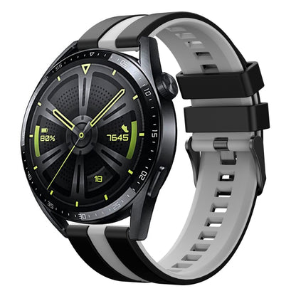 For Amazfit GTS 4 20mm Two-Color Sports Silicone Watch Band(Black+Grey) - Watch Bands by buy2fix | Online Shopping UK | buy2fix