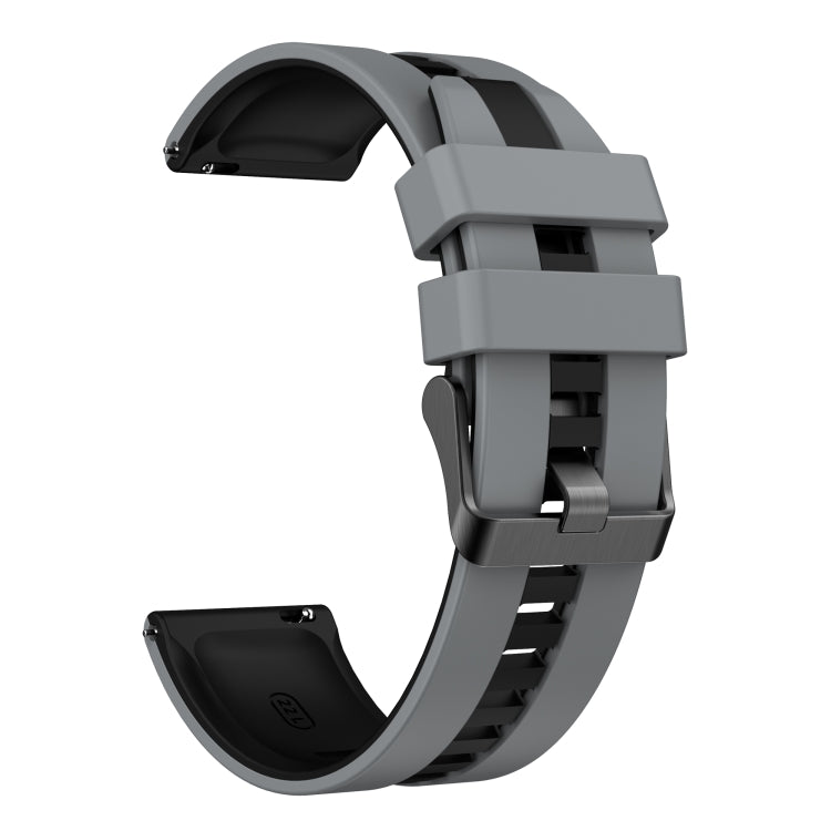 For Amazfit GTS 4 20mm Two-Color Sports Silicone Watch Band(Grey+Black) - Watch Bands by buy2fix | Online Shopping UK | buy2fix