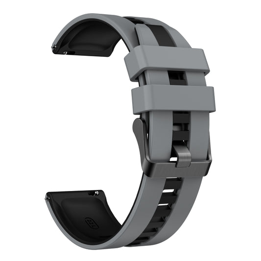 For Amazfit GTS 4 20mm Two-Color Sports Silicone Watch Band(Grey+Black) - Watch Bands by buy2fix | Online Shopping UK | buy2fix