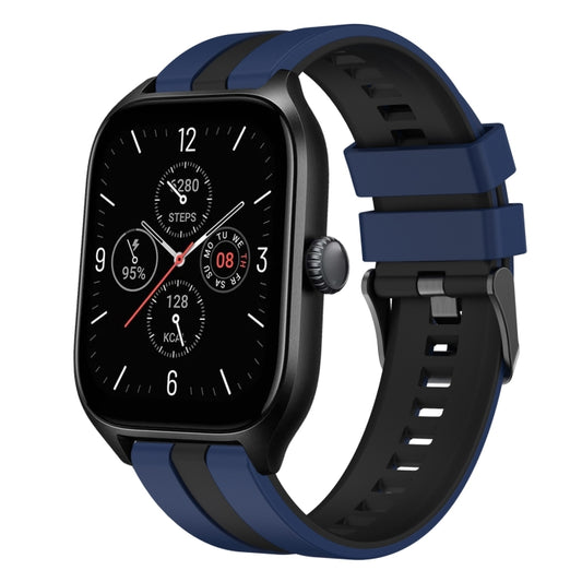 For Amazfit GTS 4 20mm Two-Color Sports Silicone Watch Band(Blue+Black) - Watch Bands by buy2fix | Online Shopping UK | buy2fix