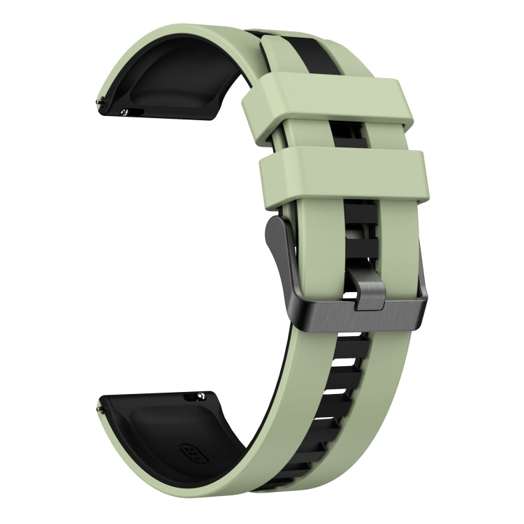 For Amazfit GTS 2E 20mm Two-Color Sports Silicone Watch Band(Light Green+Black) - Watch Bands by buy2fix | Online Shopping UK | buy2fix