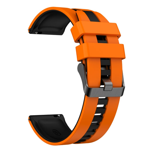 For Amazfit GTS 2 20mm Two-Color Sports Silicone Watch Band(Orange+Black) - Watch Bands by buy2fix | Online Shopping UK | buy2fix