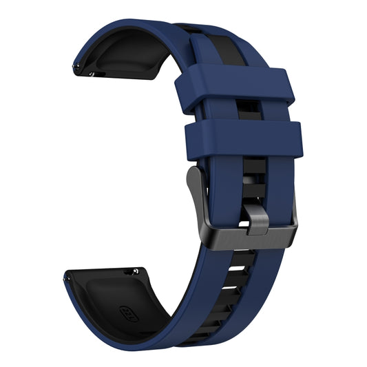 For Amazfit GTS 2 20mm Two-Color Sports Silicone Watch Band(Blue+Black) - Watch Bands by buy2fix | Online Shopping UK | buy2fix