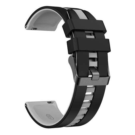 For Amazfit GTS 2 Mini 20mm Two-Color Sports Silicone Watch Band(Black+Grey) - Watch Bands by buy2fix | Online Shopping UK | buy2fix