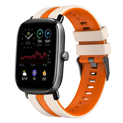 For Amazfit GTS 2 Mini 20mm Two-Color Sports Silicone Watch Band(Starlight+Orange) - Watch Bands by buy2fix | Online Shopping UK | buy2fix