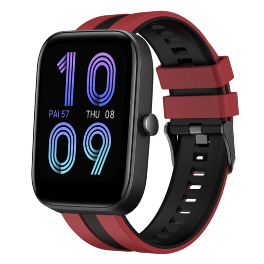 For Amazfit Bip3 20mm Two-Color Sports Silicone Watch Band(Red+Black) - Watch Bands by buy2fix | Online Shopping UK | buy2fix