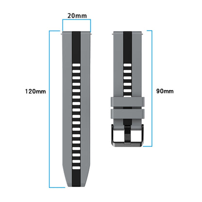 For Amazfit Bip3 20mm Two-Color Sports Silicone Watch Band(Red+Black) - Watch Bands by buy2fix | Online Shopping UK | buy2fix