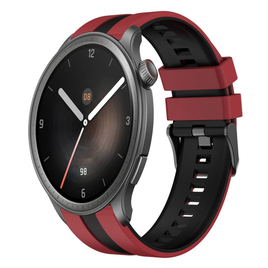 For Amazfit Balance 22mm Two-Color Sports Silicone Watch Band(Red+Black) - Watch Bands by buy2fix | Online Shopping UK | buy2fix