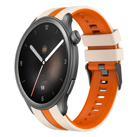 For Amazfit Balance 22mm Two-Color Sports Silicone Watch Band(Starlight+Orange) - Watch Bands by buy2fix | Online Shopping UK | buy2fix