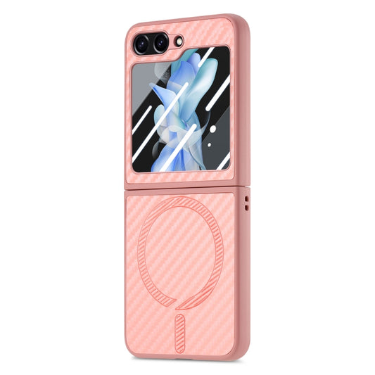 For Samsung Galaxy Z Flip6 / Flip7 FE Carbon Fiber Magsafe Phone Case(Pink) - Galaxy Z Flip6 5G Cases by buy2fix | Online Shopping UK | buy2fix