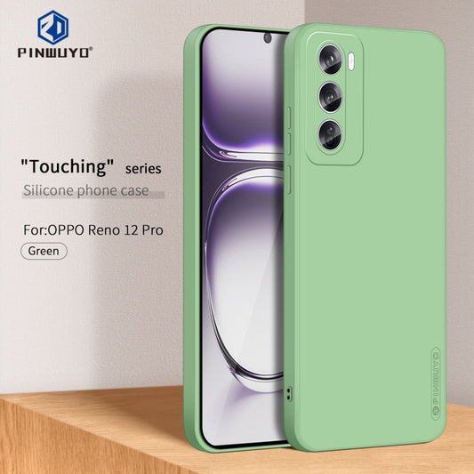 For OPPO Reno12 Pro Global PINWUYO Sense Series Liquid Silicone TPU Phone Case(Green) - OPPO Cases by PINWUYO | Online Shopping UK | buy2fix