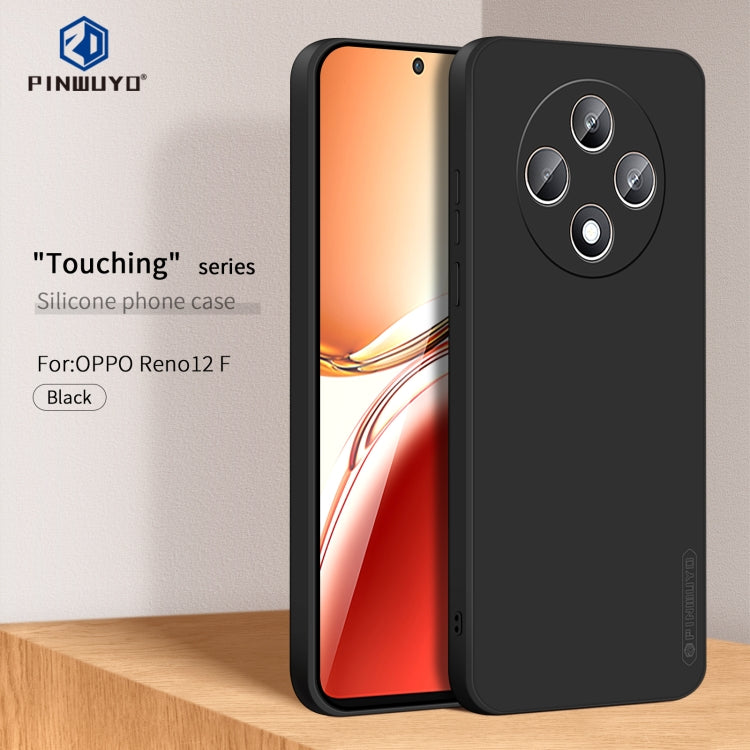 For OPPO Reno12 F PINWUYO Sense Series Liquid Silicone TPU Phone Case(Black) - OPPO Cases by PINWUYO | Online Shopping UK | buy2fix