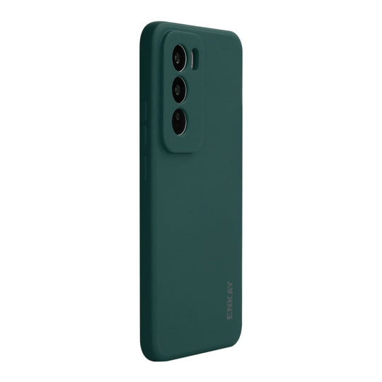 For OPPO Reno12 Pro ENKAY Liquid Silicone Soft Shockproof Phone Case(Dark Green)