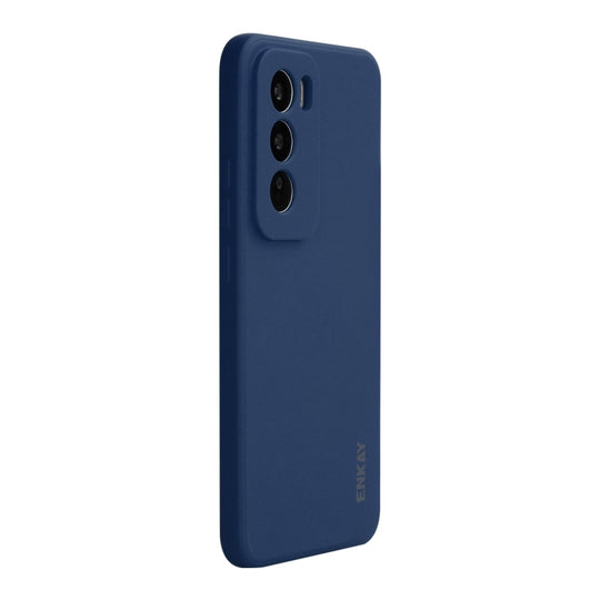 For OPPO Reno12 ENKAY Liquid Silicone Soft Shockproof Phone Case(Dark Blue)