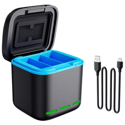 GP-910 3-Battery Charging Box Storage Case For GoPro HERO12 Black /11 Black /10 Black /9 Black by buy2fix