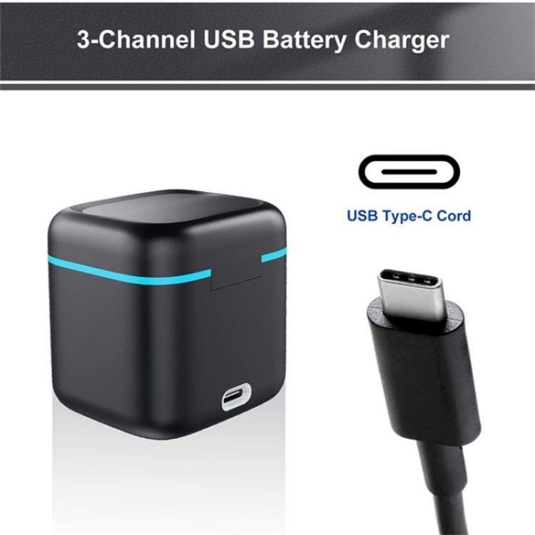 GP-910 3-Battery Charging Box Storage Case For GoPro HERO12 Black /11 Black /10 Black /9 Black by buy2fix