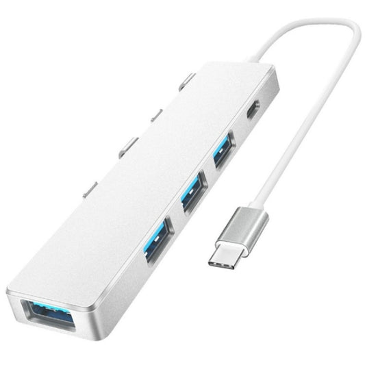 ADS-301C USB-C / Type-C to USB-C + USB 3.0 + 3 x USB 2.0 Expander HUB(Silver) by buy2fix