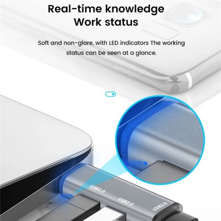 ADS-302A 3 in 1 USB to USB 3.0 / 2.0 Hub Expansion Station USB Adapter(Grey) by buy2fix