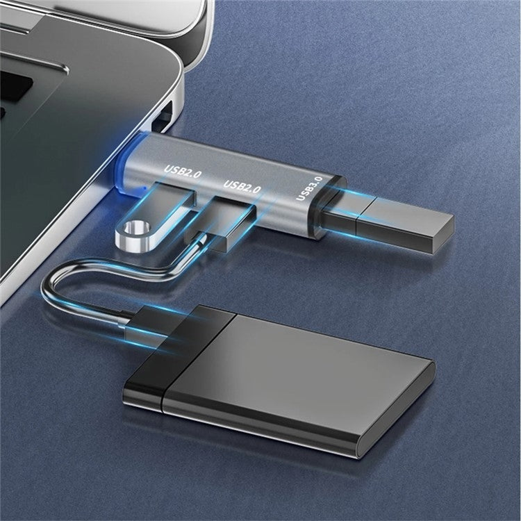 ADS-302A 3 in 1 USB to USB 3.0 / 2.0 Hub Expansion Station USB Adapter(Grey) by buy2fix